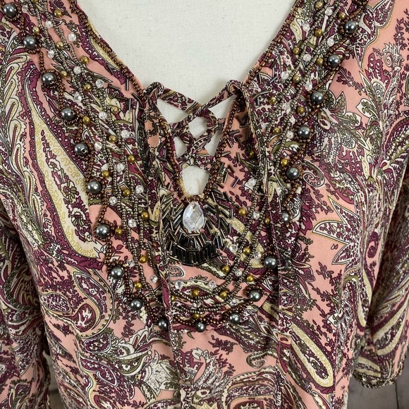 BKE Boutique Paisley Blouse size medium - Picture 2 of 12